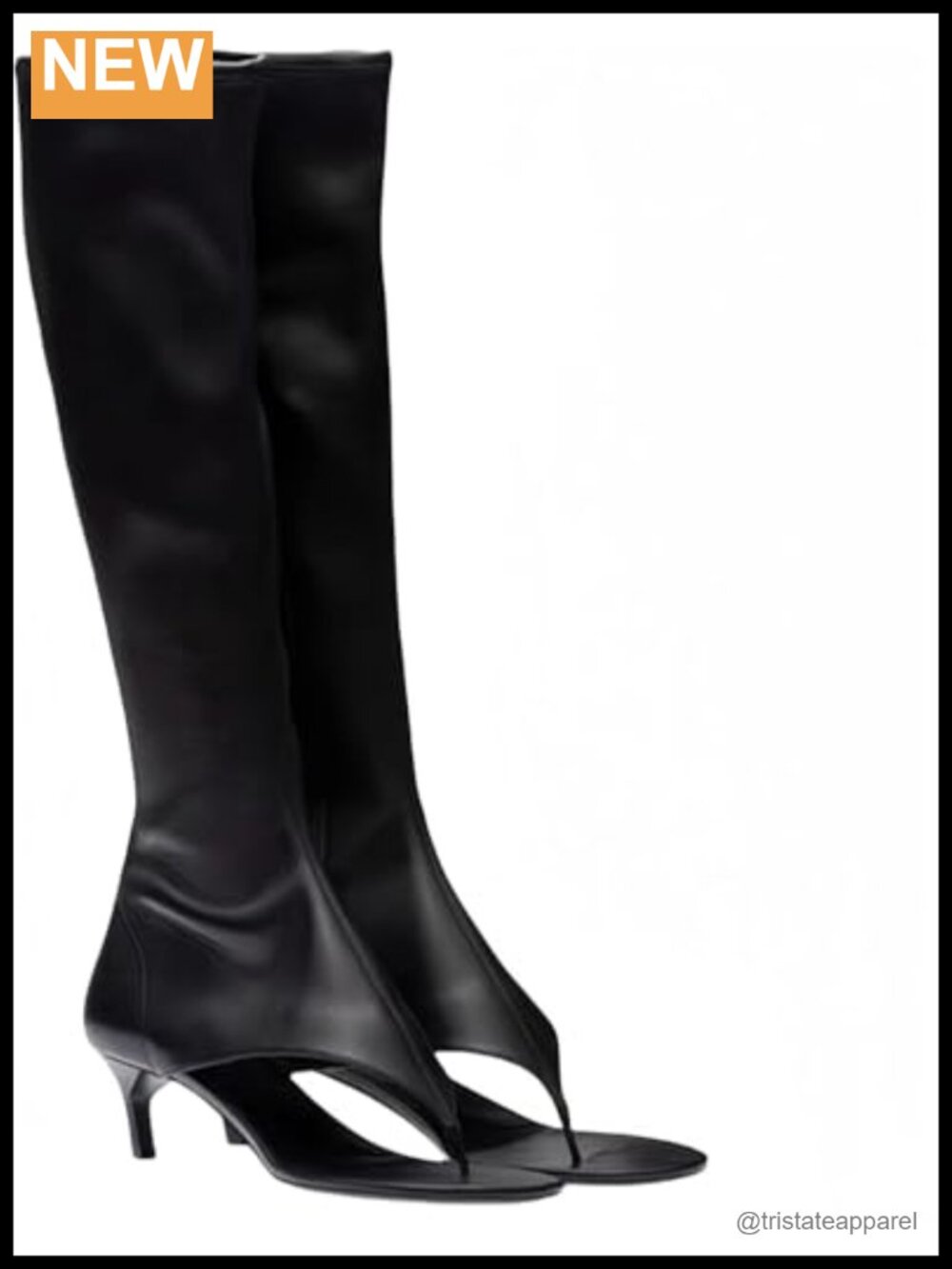 Open Toe Thong Knee High Boots with Zipper Stretch Fabric Kitten Low Heel